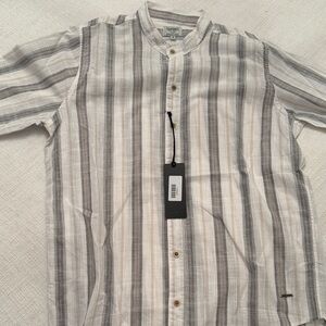 Taverniti So Jeans Gray and White Striped Shirt